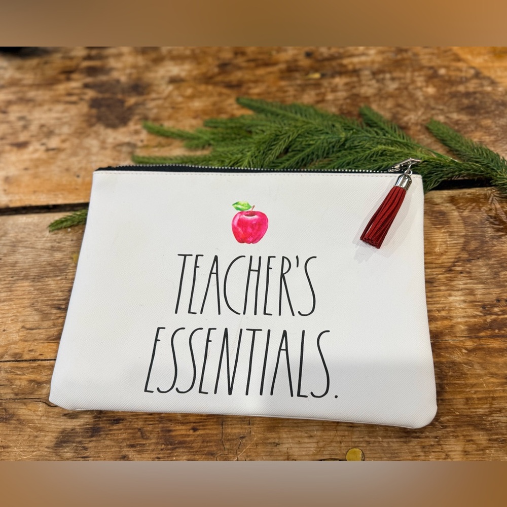 Rae Dunn White ‘TEACHER ESSENTIALS’ Zipper Pouch